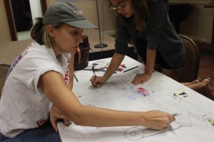 Participants use a Large Surface to Draw